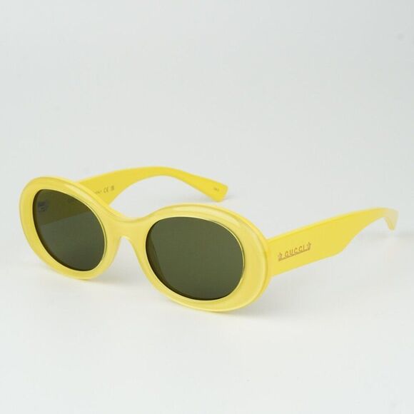 NEW Gucci GG1587S 004 Yellow Green Women Oval Sunglasses GG 1587S - Picture 1 of 14